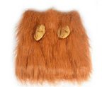 Lion Mane Dog Costume – furry brown pouch with gold accents on a white background