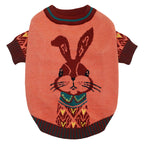 Bunny Knit Dog Sweater – dog sweater with rabbit design on a white background