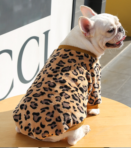 Leopard Fleece Dog Pajamas – Cozy Leopard Print Pullover