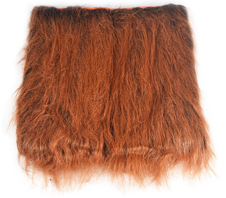 Lion Mane Dog Costume – brown fur-like lion mane material on a white background