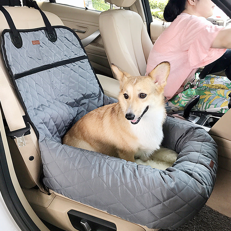 Cushioned Dog Car Seat Bed