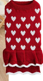 Festive Red Dog Sweater Dress – Holiday Knit Dog Dress