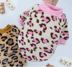 Leopard Fleece Dog Pajamas – Cozy Leopard Print Pullover