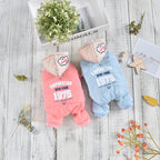 Padded Four-Leg Dog Coat – pink and blue padded four-leg dog coats displayed on a wooden surface