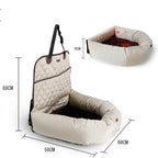 Cushioned Dog Car Seat Bed