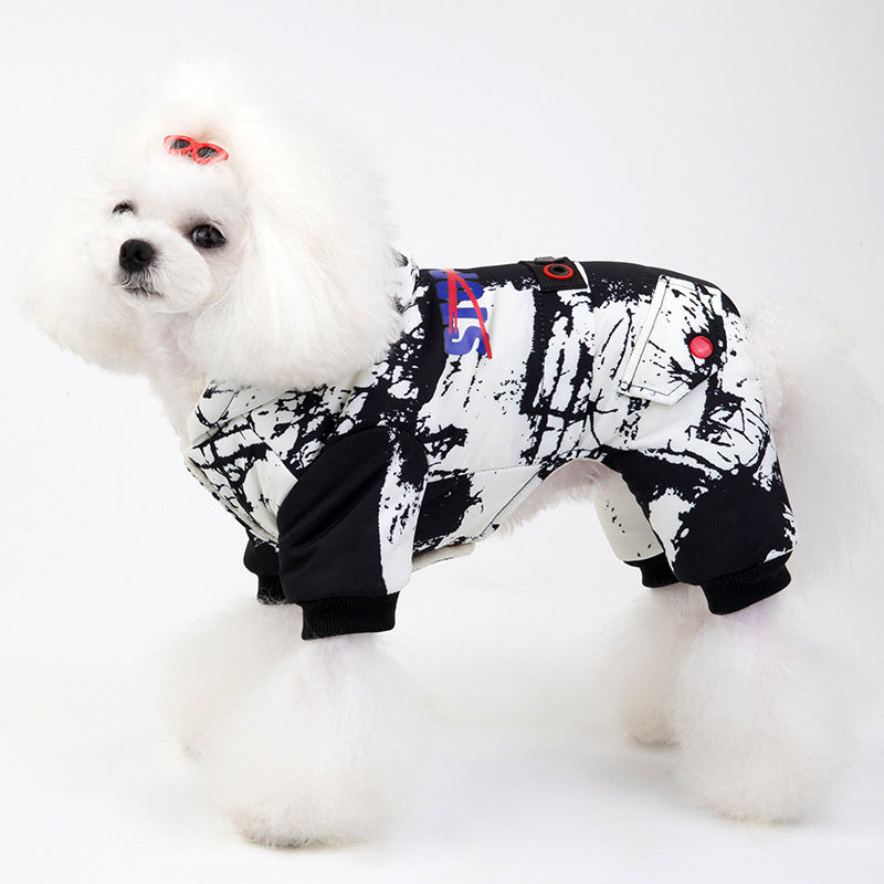 Camouflage Four-Leg Dog Hoodie – Full-Coverage Camo Jumpsuit