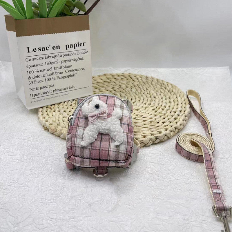 Teddy Bear Dog Backpack Harness & Leash Set