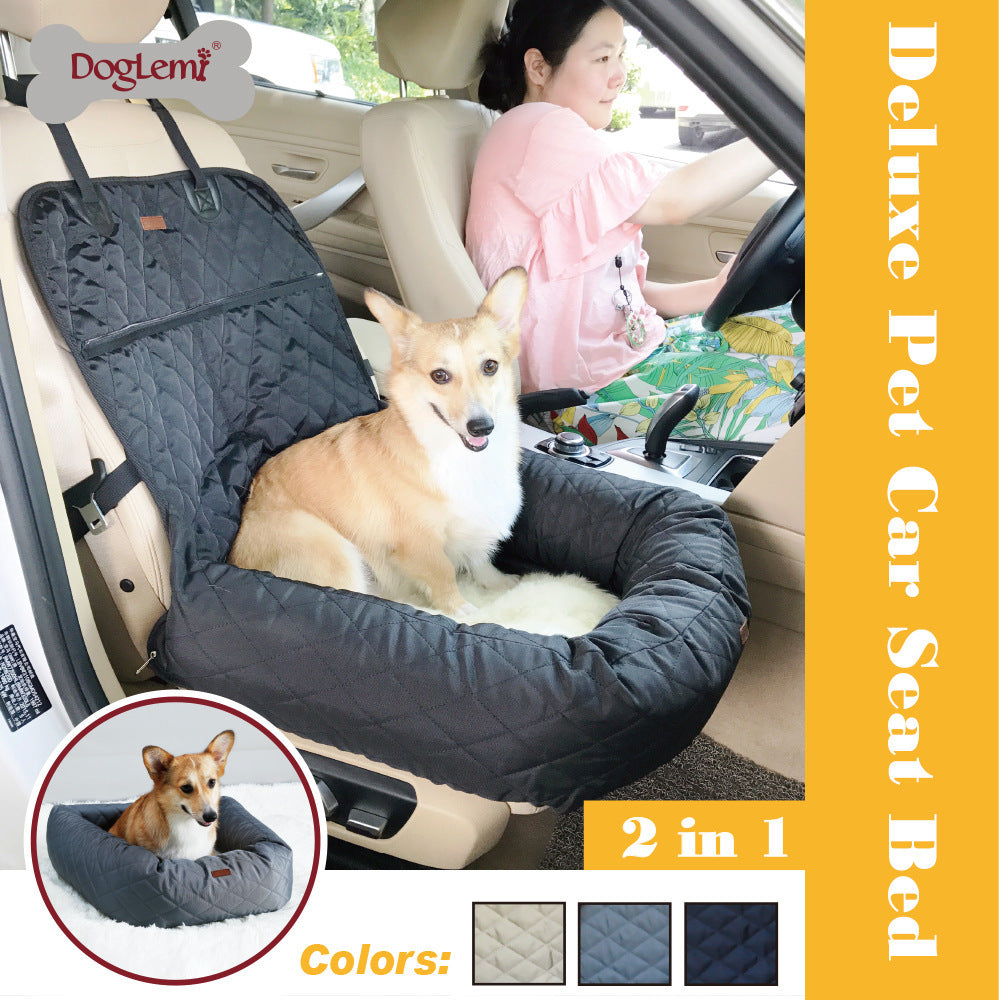 Cushioned Dog Car Seat Bed