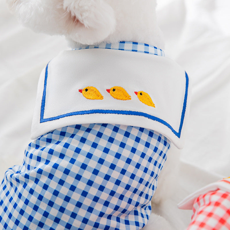 Gingham Ruffle Pet Shirt – Checkered Dog Shirt